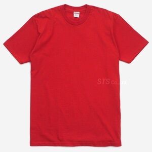 Supreme T-Shirt NWT solid black red size Large original 100% cotton